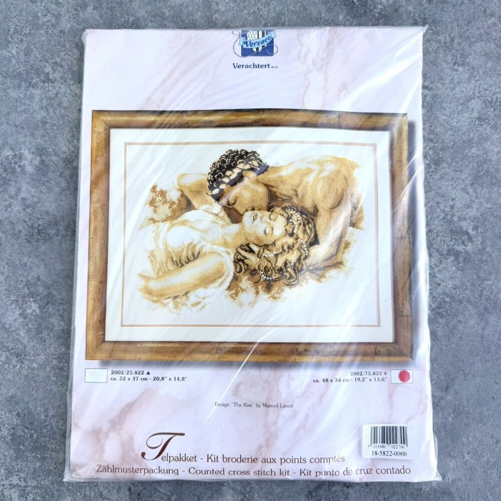 Vervaco Verachtert #75.822 “The Kiss” Counted Cross Stitch 2002 NEW